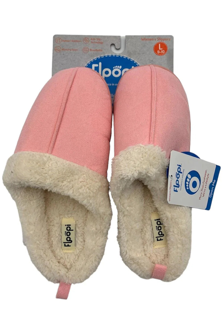 Floopi Women's Selene Faux Suede with Aztec Trim Clog Slipper Pink -